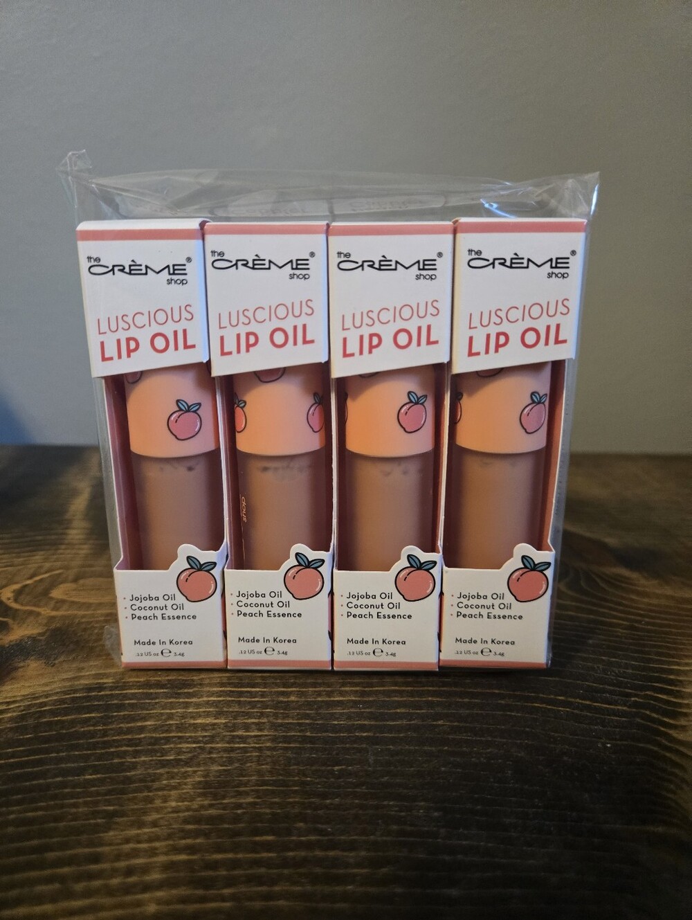 Set Of 4 The Creme Shop Luscious Lip Oil - Peach Cobbler